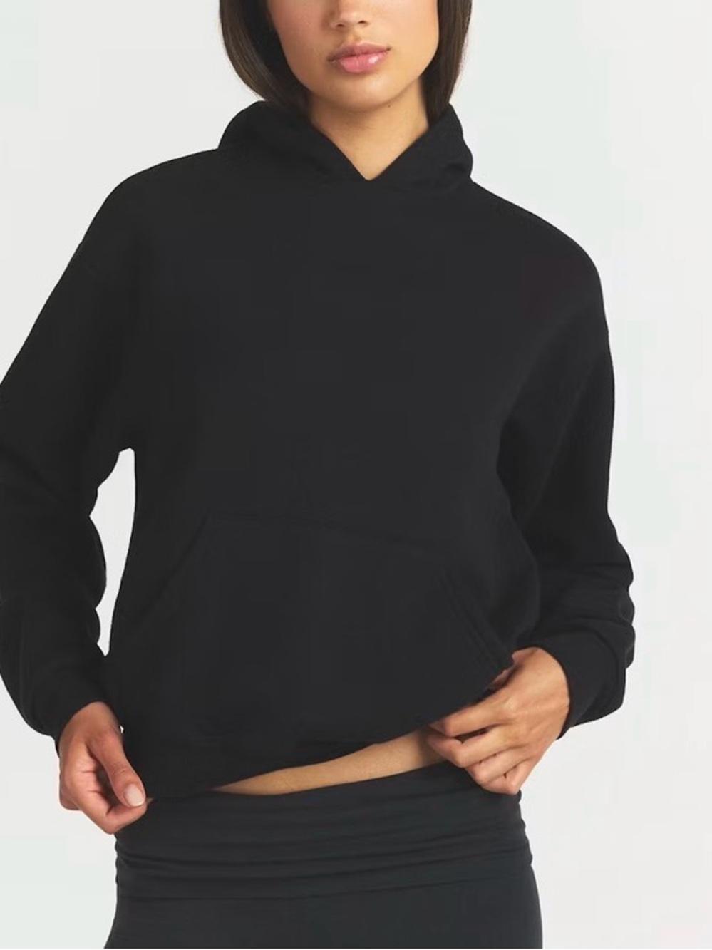SKIMS Cotton Fleece Classic Pullover Hoodie Onyx